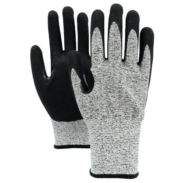 Cut Resistant Sandy Nitrile Gloves 13 Guage Glass Fiber Touch Screen Safety