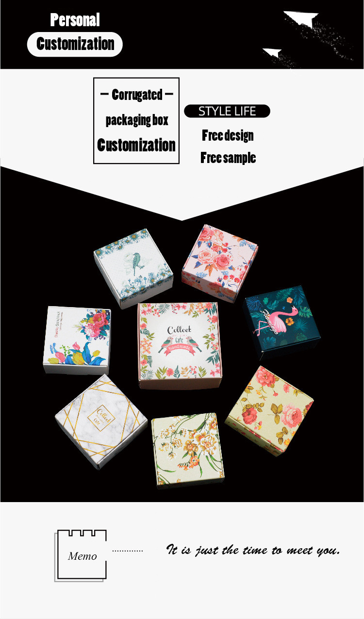 Luxury Small Recyclable Folding Packaging Box Coated Paper Mixed Color