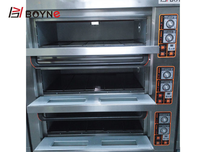 Commercial Bakery Deck Oven Three Deck Six Tray for Hotel Use