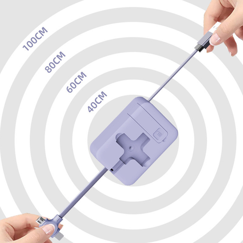 3 In 1 high speed Retractable Data Cable TPE ABS Silicone Material