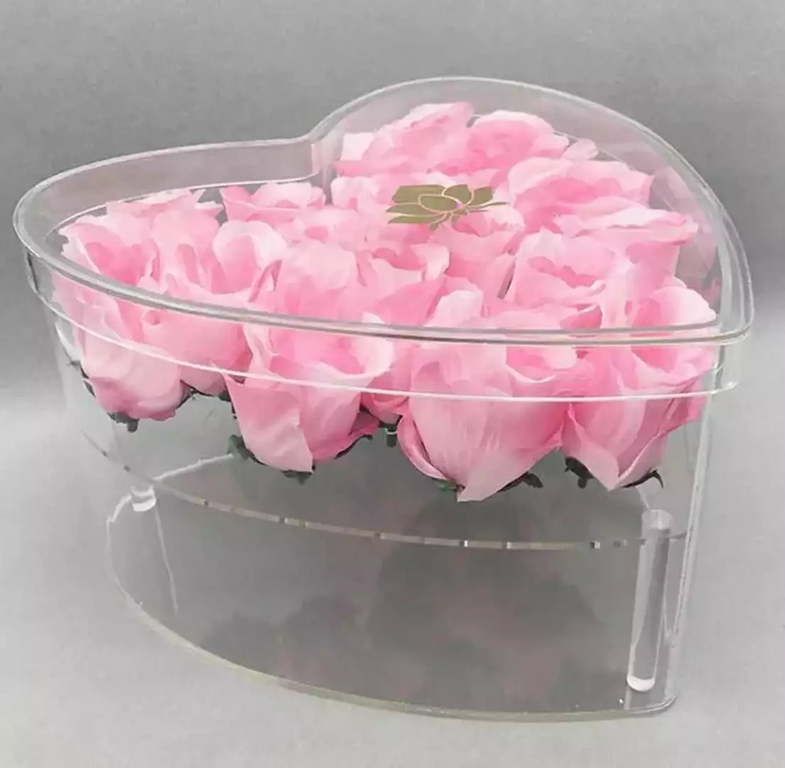 Top Quality 3mm Thickness Clear Acrylic Box Preserved Roses Box 1/9/16/25/36 Holes Square Acrylic Boxes
