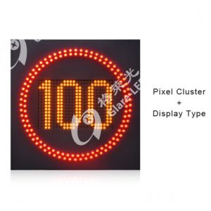 China Radar Detection LED Flashing Variable Speed Limit Pre-warning Sign Display Board with Pixel Density of 3906 dot/m2 on sale