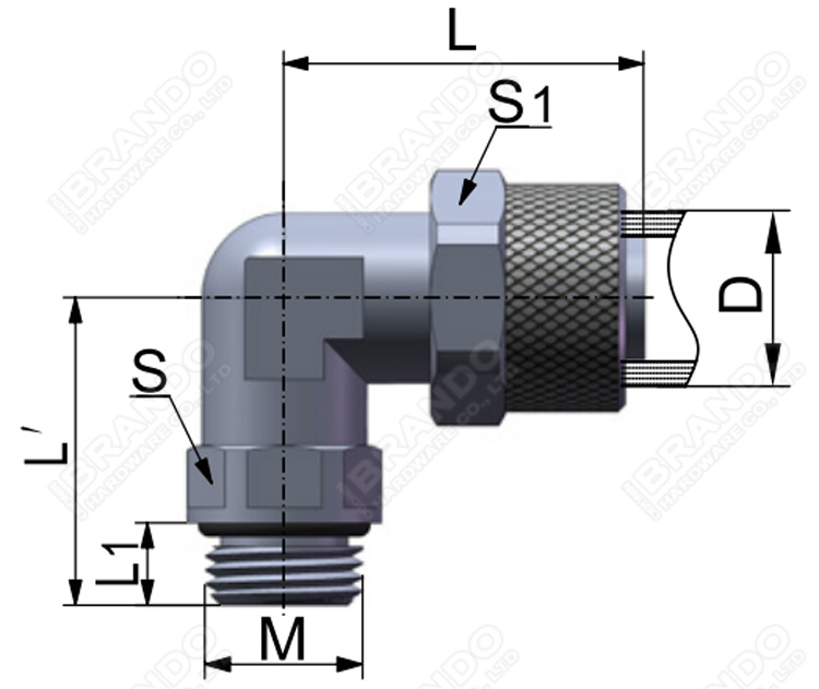 Quick Twist Pneumatic Hose Fittings Male 90 Degree Elbow 3/8'' 1/2''