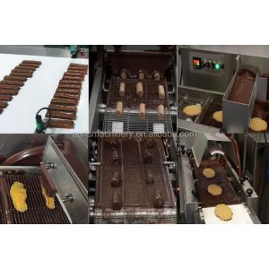 Multi Functional Cake Chocolate Enrober Machine Glazing Chocolate Dipping