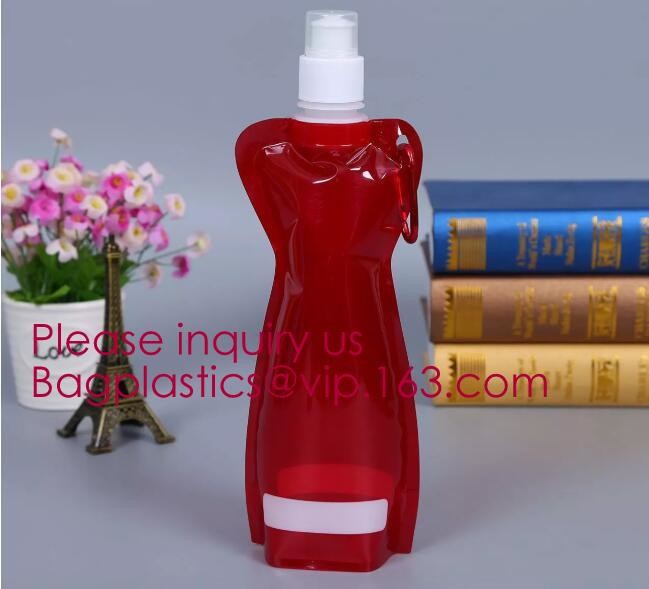 Customized Climbing Printed BPA Free Foldable T-shirt Shaped Bottle Collapsible Water Bottle Bag,250ml-600ml Foldable Co