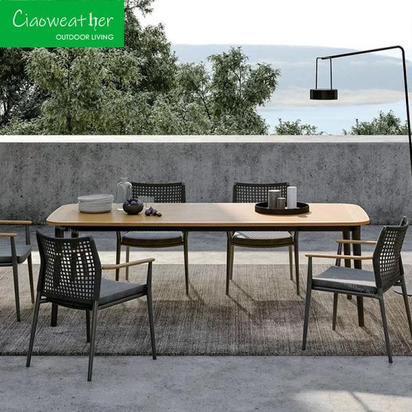 Modern Outdoor Garden Patio Restaurant Dining Tables and Chairs Aluminum Dining