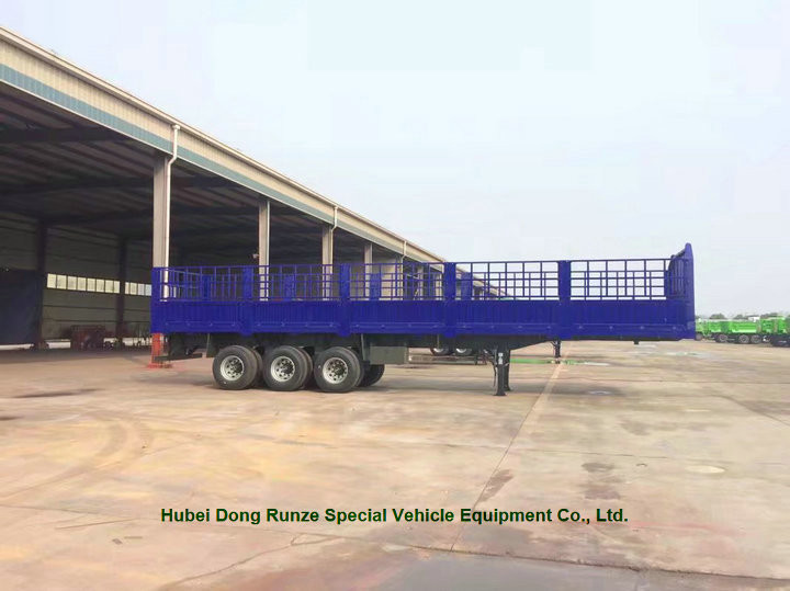 Flatbed Container Trailer 3 axle for container Loading capacity 40 ton ,60ton,80Ton