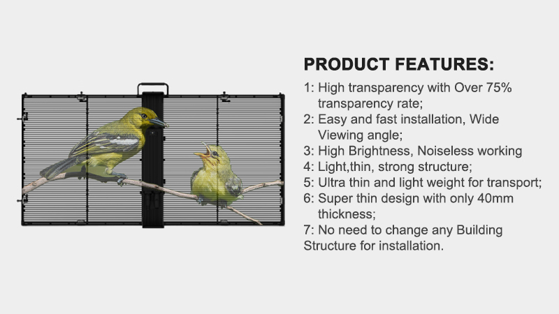 Full Color Transparent LED Display Screen Video Wall P3.91-7.82mm Pixel Pitch