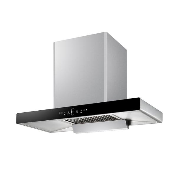 Eco Friendly Electric T Shape Chimney Hood Low Noise Stainless Steel Filter
