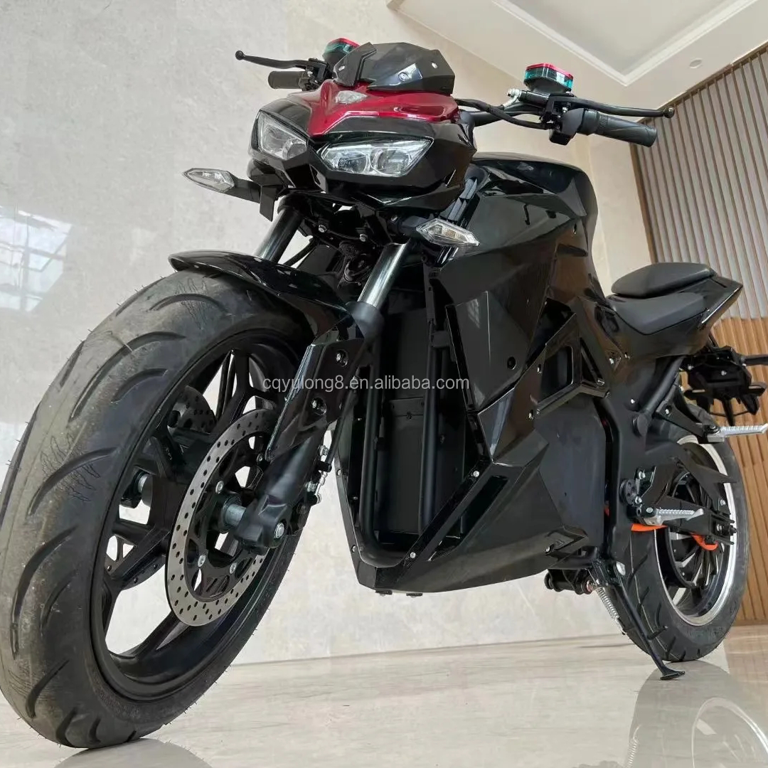 Disc Brake System High Speed 10000w Lithium Battery Racing Electric Motorcycle Customerized