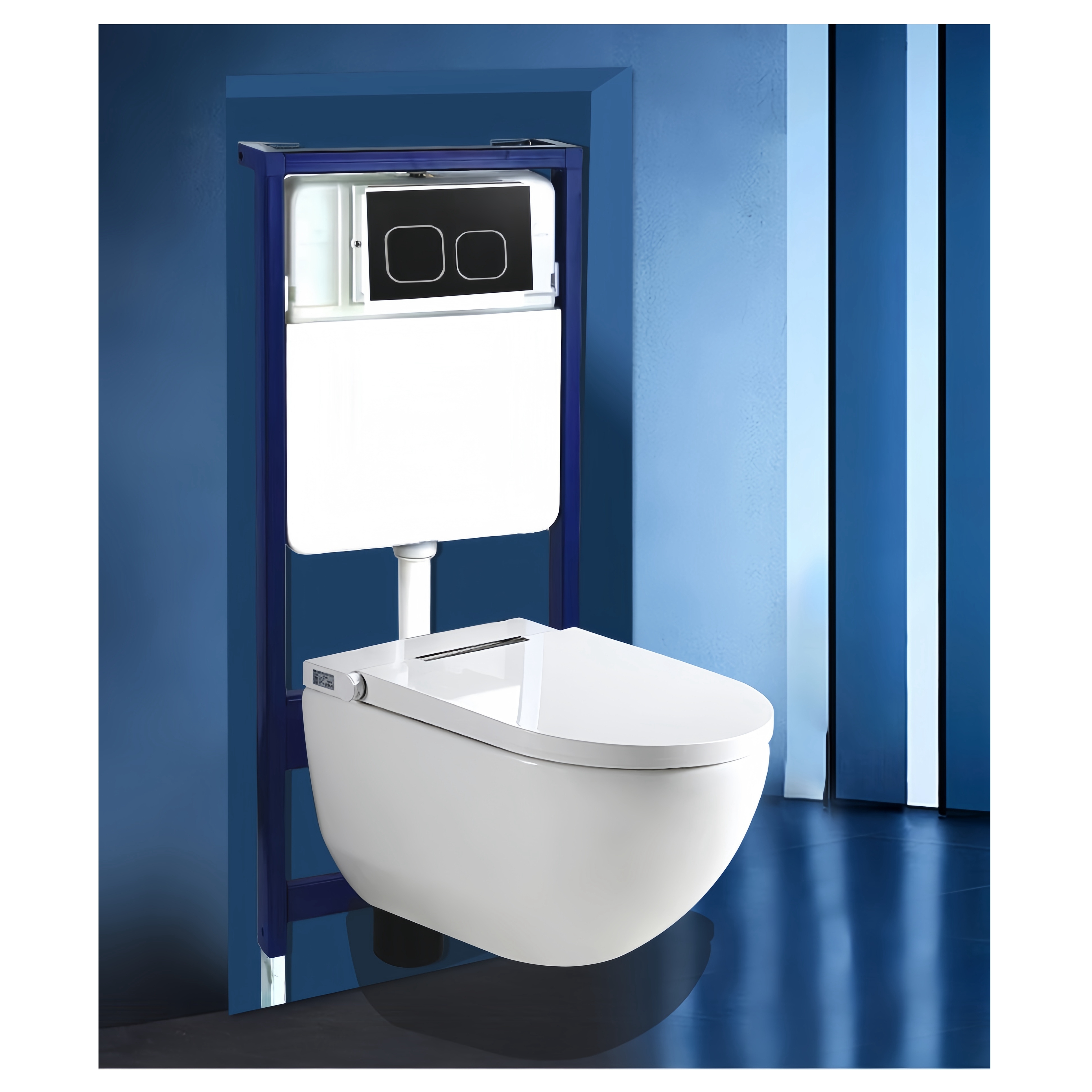 Floor Mounted Installation Modern Ceramic Toilet WC with Plastic Steel Flush Water Tank