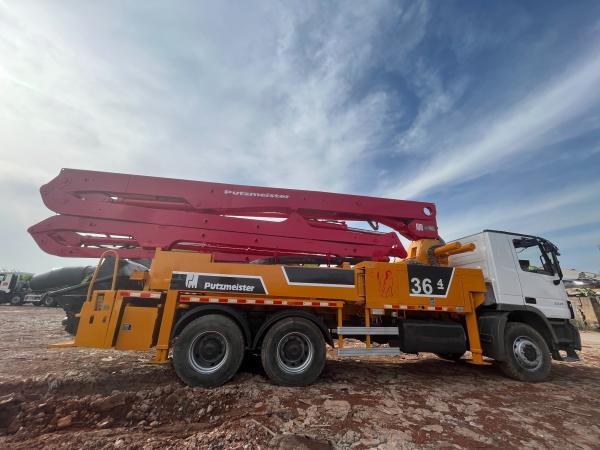 36m Pusmeister Mobile Concrete Pump Truck With 3 Boom Sections In Used