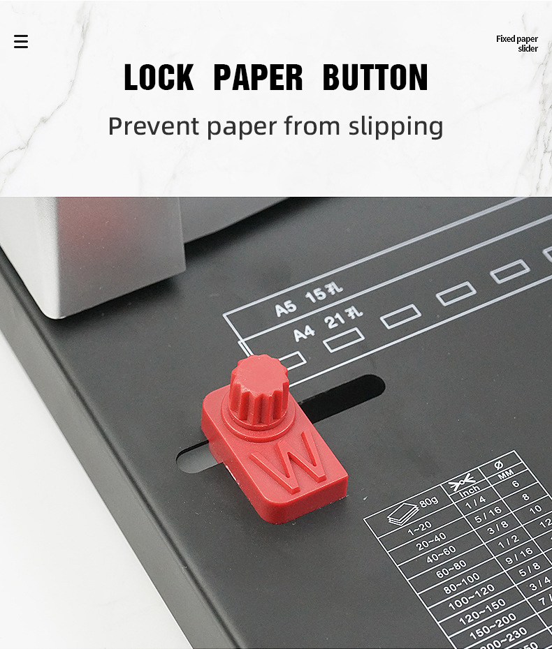 21 Holes Comb Book Binding Machine with Guaranteed Rubber Ring and Professional Design