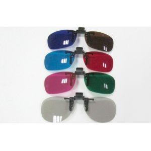 Plastic Clip On Circular Polarized 3D Glasses With No Bubble Anti Scratch