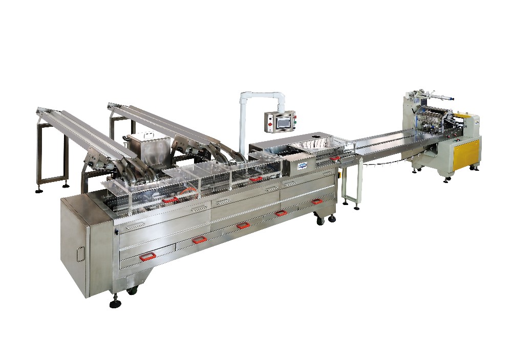 SS304 Chocolate Cream Filled Sandwich Biscuit Machine Energysaving