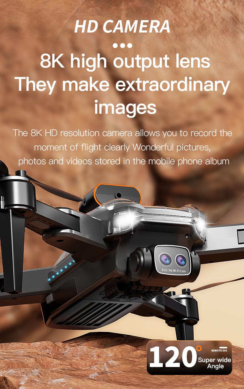 Professional P11max Wifi Drone 10-20min Maximum Flight Time Dual 8k HD Camera Obstacle Avoidance 60 Minutes Charging Time
