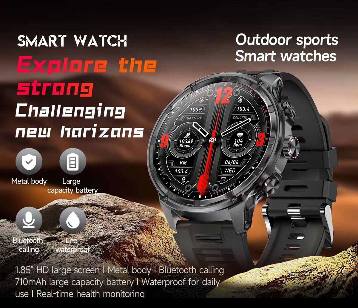 V99 Men Smart Watch 1.85 Inch Screen Sports Mode Smart Watch With Weather Forecast
