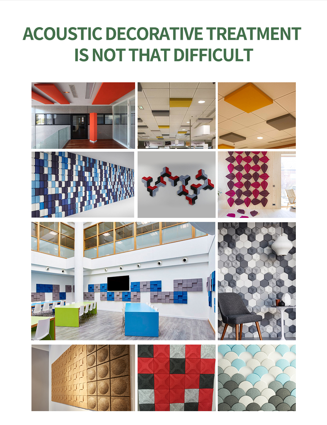 Flame Resistance Sound Absorbing Acoustic Panel Eco Friendly For School
