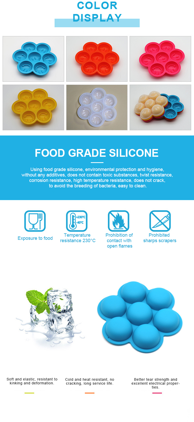 Easy Release Silicone Ice Cube Tray