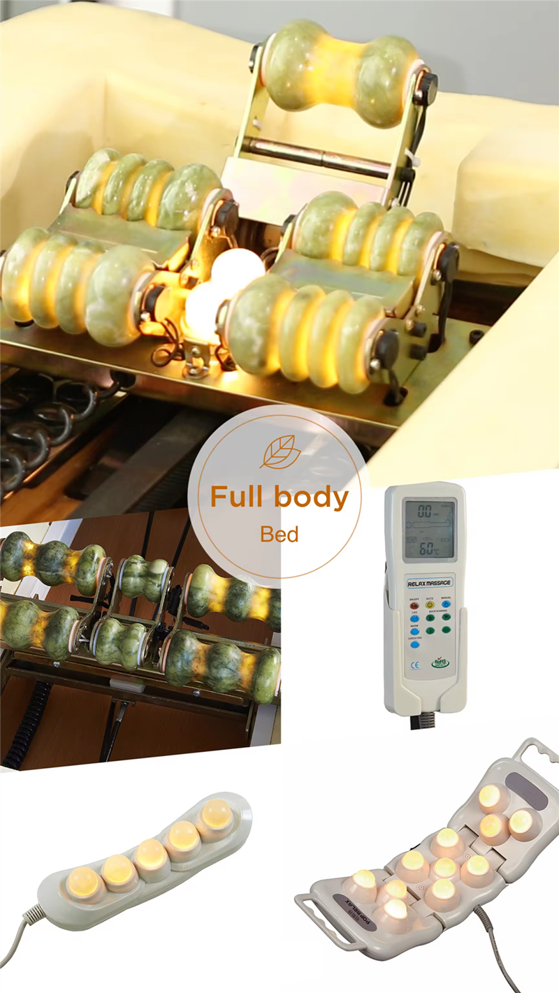 Thermal Therapy Jade Roller Massager Table Electric Automatic Heating Stone Chiropractic Medical Spa Infrared Massage Bed