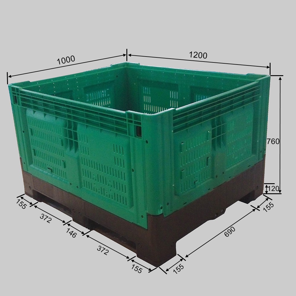 1200*1000*760mm Best Selling large fruit pallet box collapsible plastic pallet box storage box for fruit autoparts