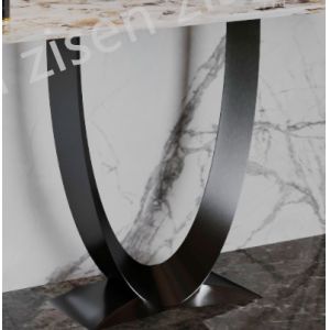 Ceramic Marble Console Table With Oval Hollow Base