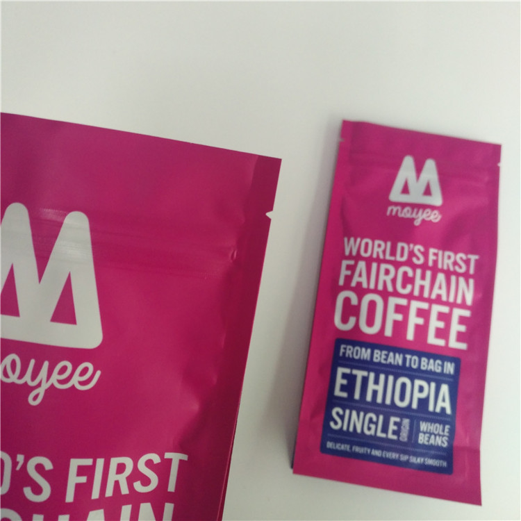 Multi Color Printing Tea Bags Packaging Roasted Coffee Beans Bag With Pocket Zip