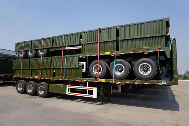 3 Axles 40 Ton Side Wall Semi Trailer For Carrying 40ft 20ft Container