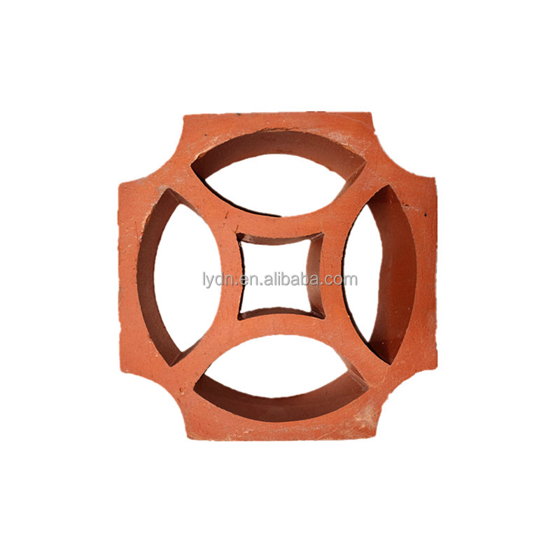 800 Centigrade Heat Insulation Red Terracotta Breeze View Clay Building Block For Modern Decorative Exterior Wall View