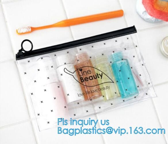 Zip lockkk bag with handle & slider, reclosable pvc clear plastic slider Zip lockkk bag, Reusable slider white small nylon cle
