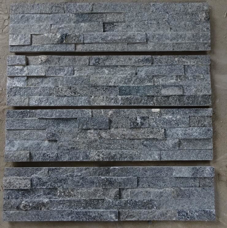 Black Culture Wall Cladding Granite Stacked Stone 1.5cm Thin