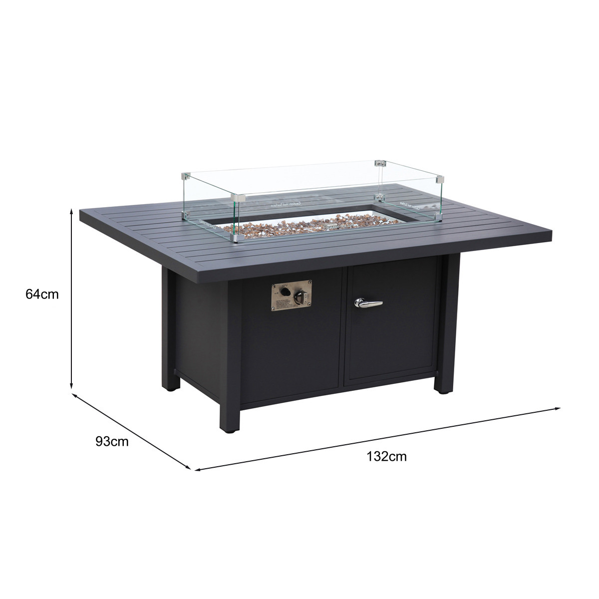 Aluminum Square Patio Fire Pit Table Outdoor Sofa Outdoor Furniture Garden Set
