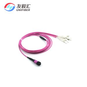 8 Fiber MPO to 4xLC Duplex Breakout Patch Cord Multimode OM4 1m 3m 5m