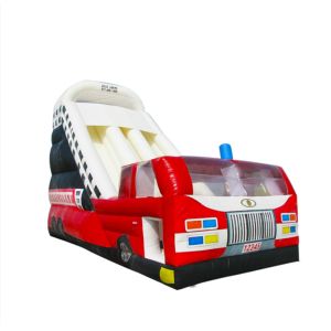 Customize Inflatable Slides Fire Truck Theme For Children Parties
