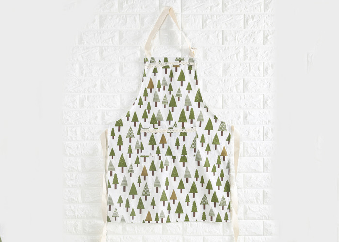 Puting Kitchen wear cooksmart wipe clean Apron pocket diablement fort cotton White bear tree customized