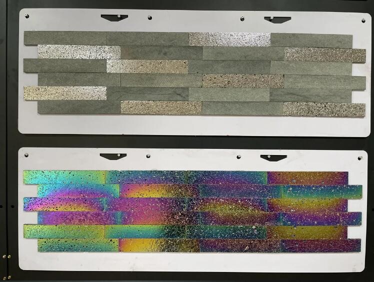 Glass And Stone Mosaic Tile Backsplash Green Glazed Porcelain Fishbone Chevron 308x315mm