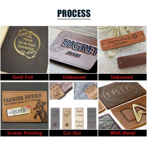 Wholesale Customize Embossed Leather Patch PU Leather Patches Embossed Garment Labels