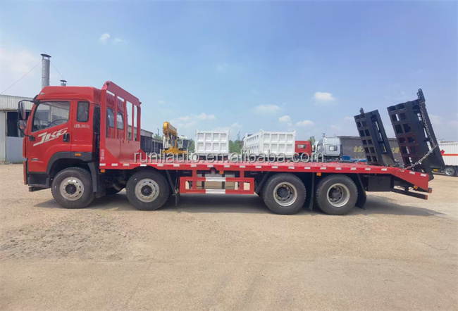 FAW JP6 8x4 Large Load 25ton Flatbed Truck Low Loader Flat Bed Tray Truck