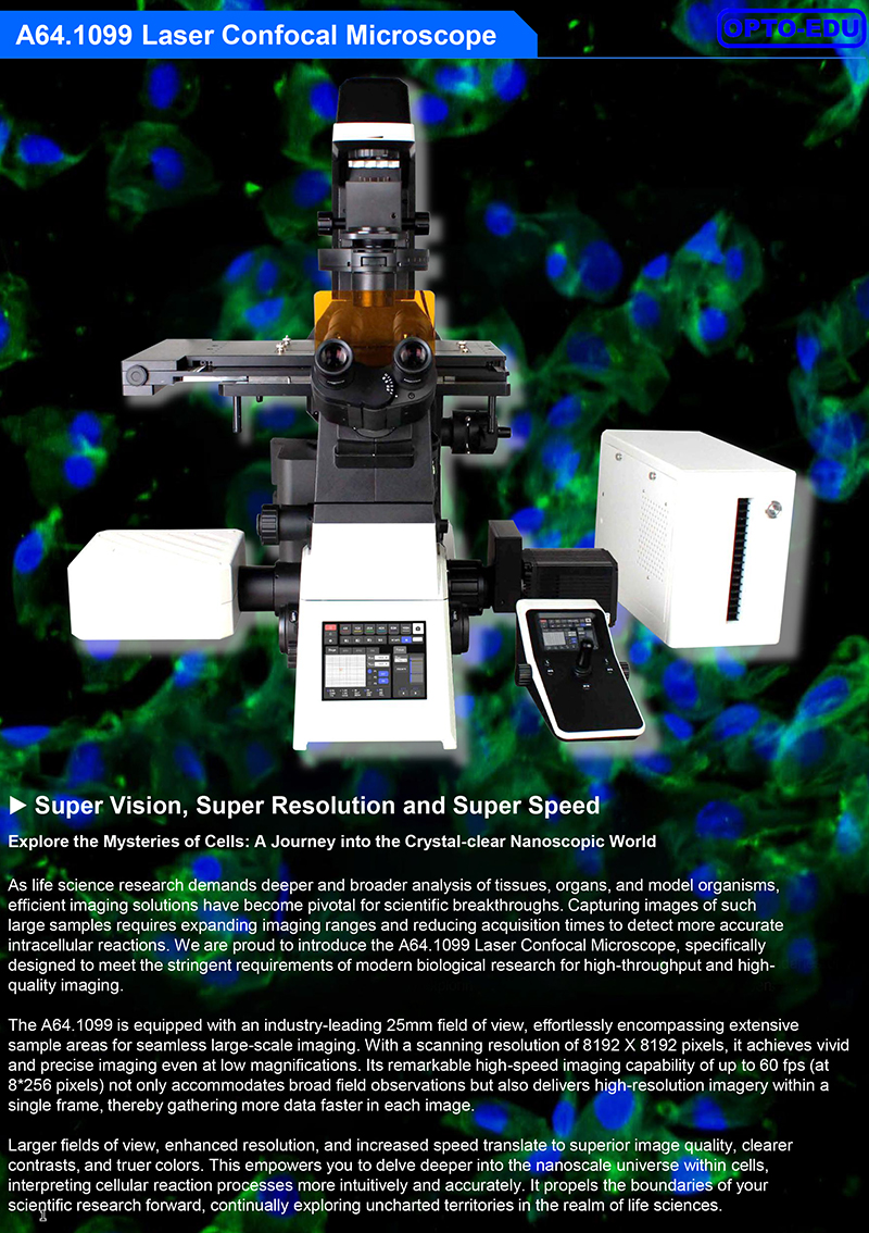 OPTO EDU A64.1099 Full Auto Semi APO Laser Confocal Microscope