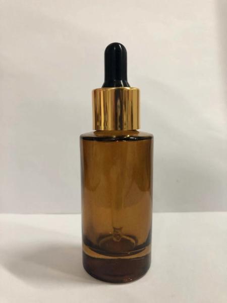 30ml Amber Glass Cosmetic Dropper Bottle Essential Oil Bottle with Alumite