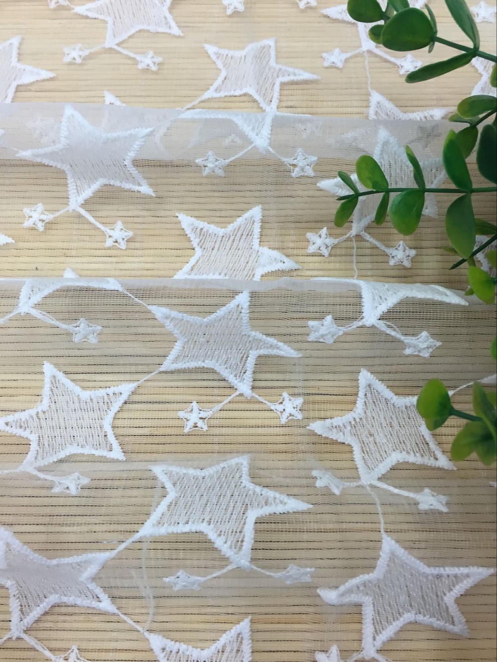 Pentagram Qmilch embroidered Lace Fabric , star lace fabric,Cotton Lace, Polyester Lace Fabric