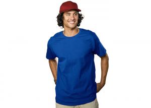 China Cotton / Polyester Blue Casual T - Shirts Slim Fit / Mens Apparel / Women's Tops on sale