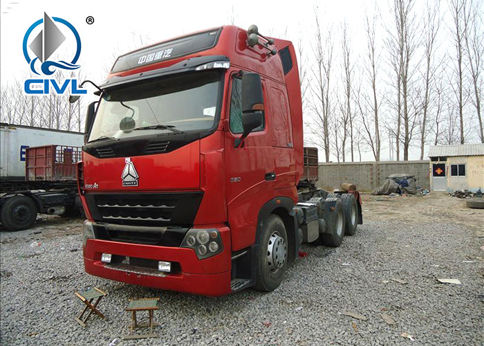 420HP HOWO A7 Prime Mover Truck Diesel 6x4 Transport Trucks Wild Black Tractor Head