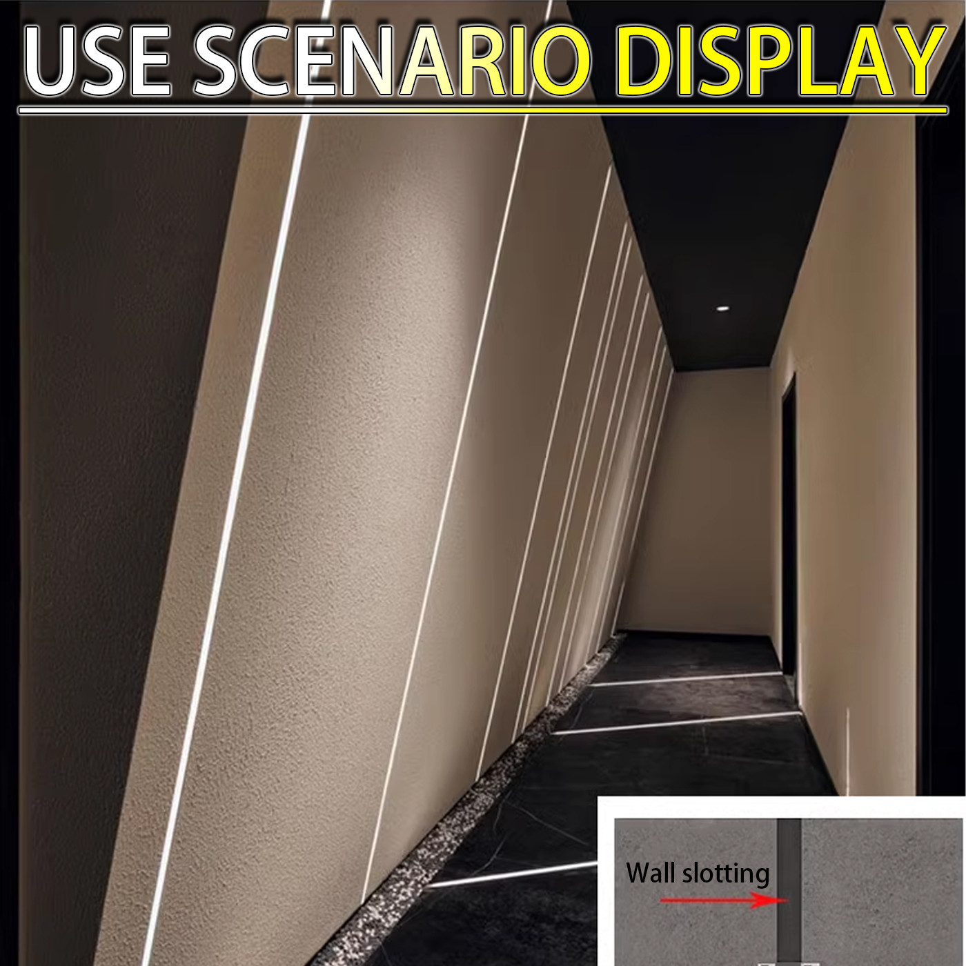 Linear Light Embedded Black LED Gypsum Ceiling Light Trough Living Room Yang Angle Aluminum Profile Card Slot Product