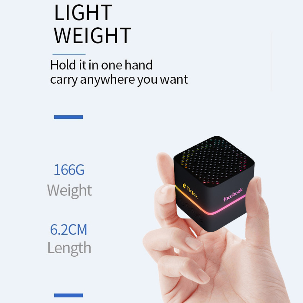 Square Bamboo Bluetooth Speaker Portable Mini Simple Light Weight Wireless