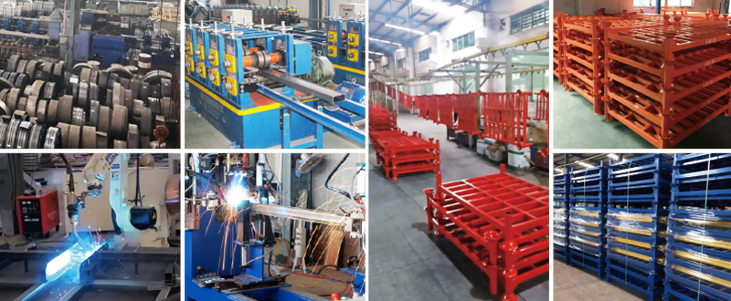 Round Post Pallet Stacking Rack