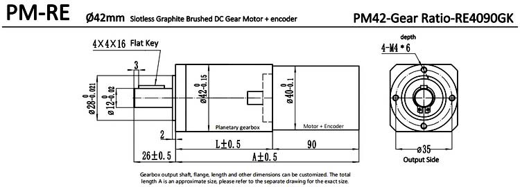 42mm gear motor