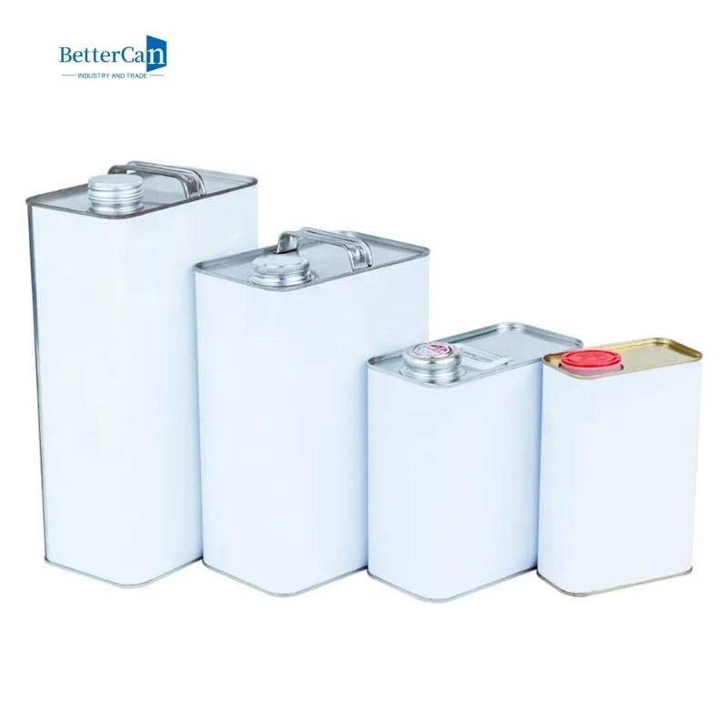 Square Car Paint Tin 1 Litre Varnish Coating Tin Metal Jerry Tin Container