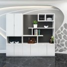 Modern Office Simple White Home Bookcases Luxury Living Room Modern Office Bookshelf Wooden Furniture Corner Cube Bookshelf
