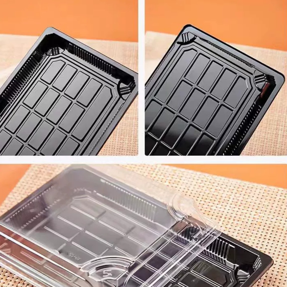 Degradable PET sushi packaging box disposable sushi rectangular takeaway Japanese sashimi packaging box